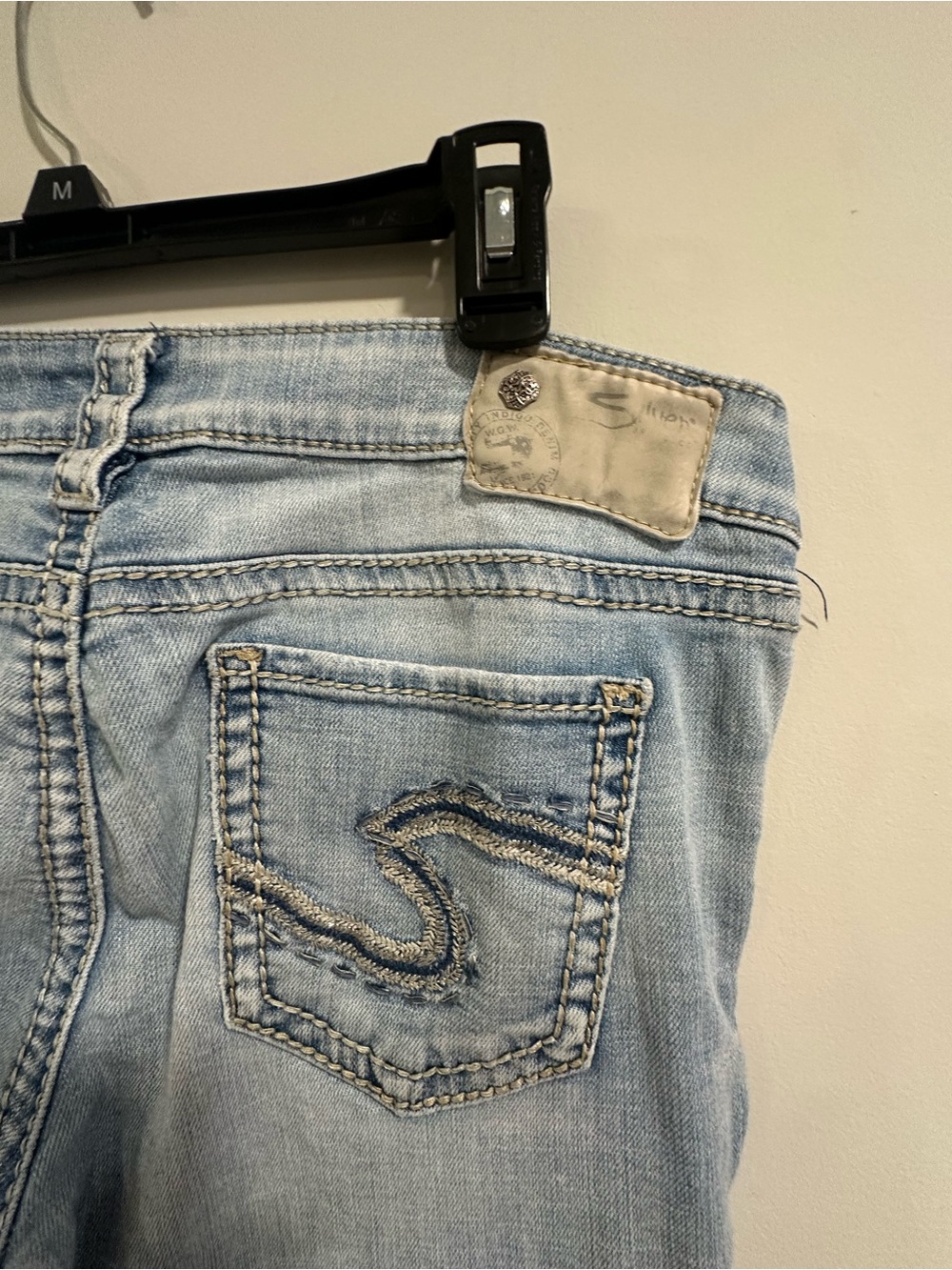 Silver Jeans Light Blue Bootcut Jeans with Embroidered Back Pocket